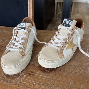 Golden Goose Hi Star Platform size 40 - gold glitter star details